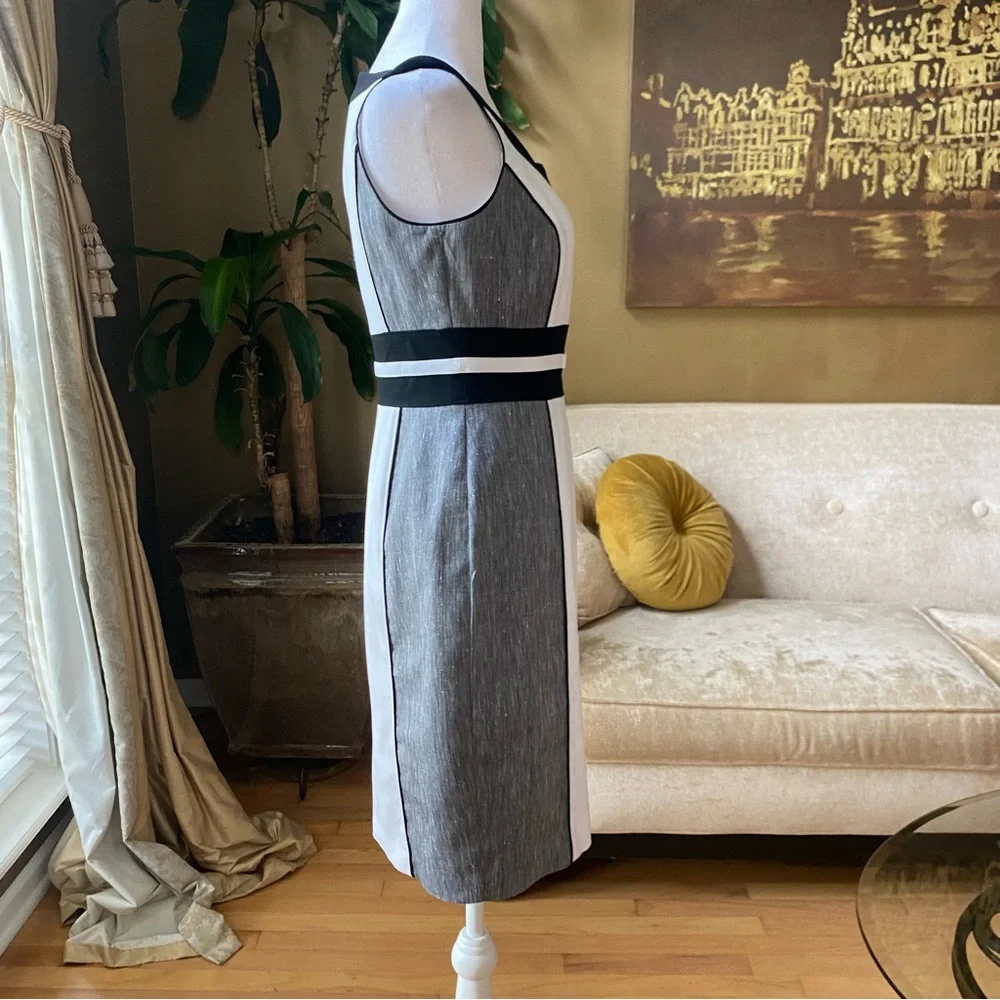 {WHBM} White Gray Black Colorblock Sheath Dress, size 2 - Picture 4 of 12
